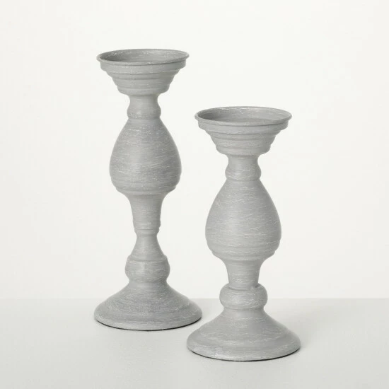 Wholesale ✔️ Sullivans 9.75 In And 11.75 In Chateau Pillar Candle Holders - Set Of 2; Gray - 5"L X 5"W X 11.75"H; 5"L X 5"W X 9.75"H 🥰 3 Wholesale ✔️ Sullivans 9.75 In And 11.75 In Chateau Pillar Candle Holders - Set Of 2; Gray - 5"L X 5"W X 11.75"H; 5"L X 5"W X 9.75"H 🥰