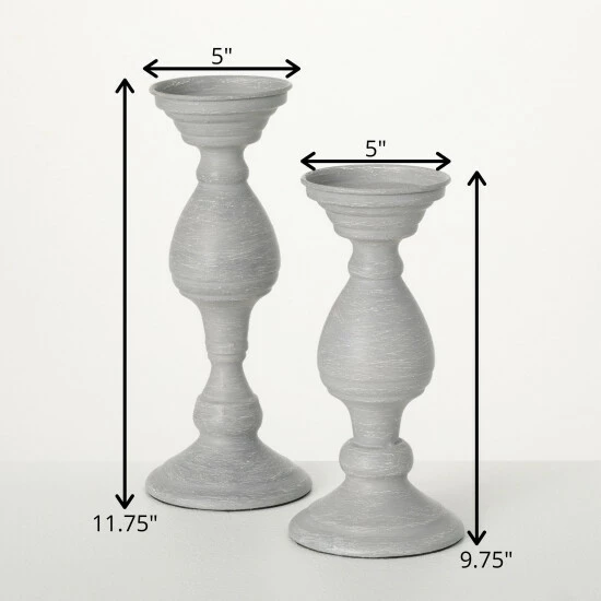 Wholesale ✔️ Sullivans 9.75 In And 11.75 In Chateau Pillar Candle Holders - Set Of 2; Gray - 5"L X 5"W X 11.75"H; 5"L X 5"W X 9.75"H 🥰 7 Wholesale ✔️ Sullivans 9.75 In And 11.75 In Chateau Pillar Candle Holders - Set Of 2; Gray - 5"L X 5"W X 11.75"H; 5"L X 5"W X 9.75"H 🥰 - Image 5
