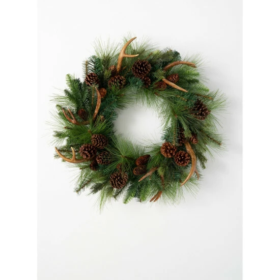 Promo ❤️ Sullivans 28" Artificial Pine & Antler Wreath And 6' Pine & Antler Garland Set ⭐ 6 Promo ❤️ Sullivans 28" Artificial Pine & Antler Wreath And 6' Pine & Antler Garland Set ⭐ - Image 4