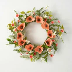 Promo 🤩 Sullivans Artificial Peachy Poppy Wreath 😀