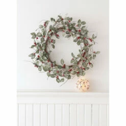 Cheap 😉 Sullivans 12.5" Whimsical Iced Leaves & Red Berry Wreath - 12.5"L X 5.5"W X 12.5"H 👍 -Sullivans Sales unnamed file 471