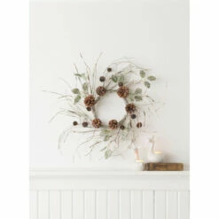 Discount 😀 Sullivans Whimsical Birch, Leaf, & Pinecone Accent Ring - 24"L X 7"W X 24"H 👍 -Sullivans Sales unnamed file 478