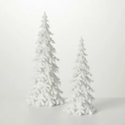 Outlet 🔥 Sullivans Snow Covered Pine Tree - Set Of 2 - 7.75"L X 7.75"W X 18.5"H; 6.25"L X 6.25"W X 14.5"H 🔥