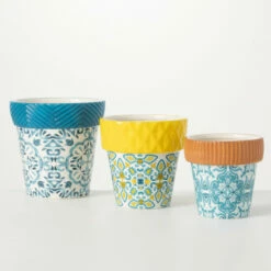 Brand new ❤️ Sullivans Ceramic Portuguese Print Pot - Set Of 3 😍