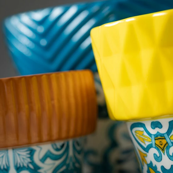 Brand new ❤️ Sullivans Ceramic Portuguese Print Pot - Set Of 3 😍 4 Brand new ❤️ Sullivans Ceramic Portuguese Print Pot - Set Of 3 😍 - Image 2