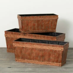 Brand new 🌟 Sullivans 7.25 In., 8.25 In. And 9.25 In. Trimmed Rectangle Planter - Set Of 3 Copper 🔔 -Sullivans Sales unnamed file 4818
