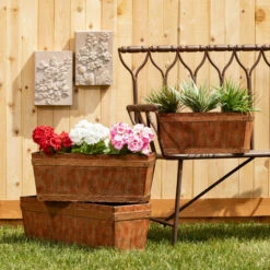 Brand new 🌟 Sullivans 7.25 In., 8.25 In. And 9.25 In. Trimmed Rectangle Planter - Set Of 3 Copper 🔔 -Sullivans Sales unnamed file 4820