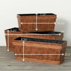 Brand new 🌟 Sullivans 7.25 In., 8.25 In. And 9.25 In. Trimmed Rectangle Planter - Set Of 3 Copper 🔔 -Sullivans Sales unnamed file 4821