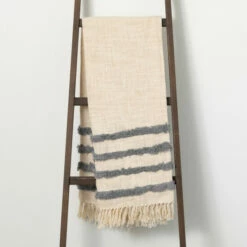Budget 🔔 Sullivans Ecru & Gray Fringed Blanket 😉