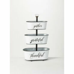 Outlet ⭐ Sullivans Three Tiered Metal Planter With Text 💯