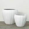 Deals 👏 Sullivans 16 In. And 11.5 In. Fluted Ribbed White Planters - Set Of 2 👍