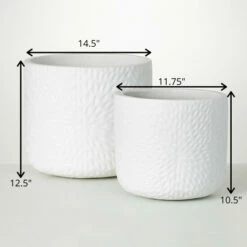 Deals 🎁 Sullivans 12.5 In. And 10.5 In. Contemporary Textured White Pots - Set Of 2 🤩 -Sullivans Sales unnamed file 4890