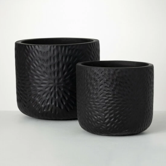 Top 10 ✨ Sullivans 12.5 In. And 10.5 In. Contemporary Textured Black Pots - Set Of 2 🥰 3 Top 10 ✨ Sullivans 12.5 In. And 10.5 In. Contemporary Textured Black Pots - Set Of 2 🥰