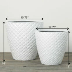 Budget ✨ Sullivans 16 In. And 13 In. Fluted Diamond White Planters - Set Of 2 🔔 -Sullivans Sales unnamed file 4898