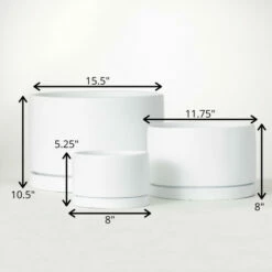 Flash Sale 🌟 Sullivans 10.5 In., 8 In. And 5.25 In. Ultra-Modern Stone Planter - Set Of 3; White ✔️ -Sullivans Sales unnamed file 4926