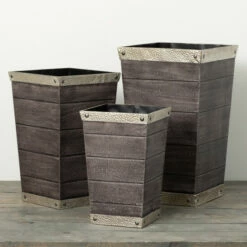 Outlet 👍 Sullivans 16.25 In., 20.25 In. And 24 In. Trimmed Medium Tapered Planter - Set Of 3 Grey 🥰