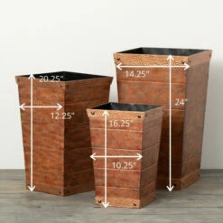 Outlet 👍 Sullivans 16.25 In., 20.25 In. And 24 In. Trimmed Medium Tapered Planter - Set Of 3 Grey 🥰 -Sullivans Sales unnamed file 4956