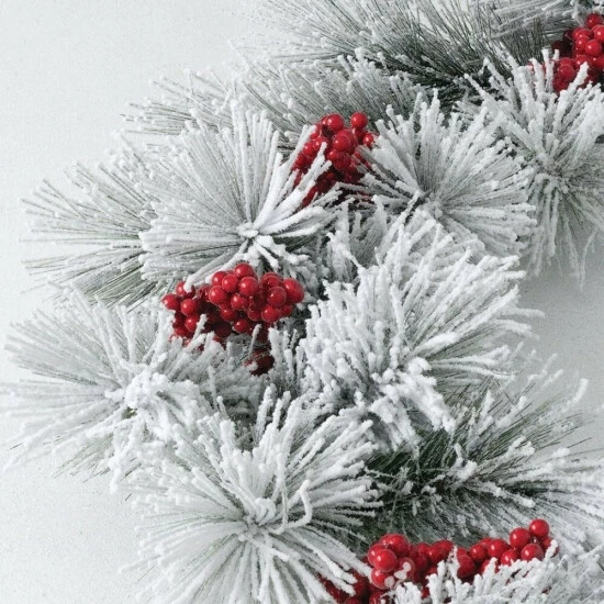 Wholesale ๐ Sullivans 5' Artificial Flocked Pine & Berry Garland - Set Of 2 - Green - 5'L X 12"W X 8"H ๐ 4 Wholesale ๐ Sullivans 5' Artificial Flocked Pine & Berry Garland - Set Of 2 - Green - 5'L X 12"W X 8"H ๐ - Image 2