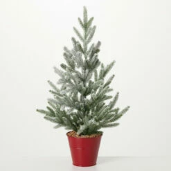 New 🧨 Sullivans 26" Artificial Potted Evergreen Pine Tree - 14"L X 14"W X 26"H ✨