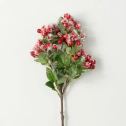 Best deal ⌛ Sullivans 23" Artificial Snowy Red Berry Leaf Stem 🔔