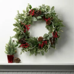 New 🤩 Sullivans 24" Pine & Berry Artificial Wreath 🔔 -Sullivans Sales unnamed file 5164
