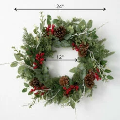 New 🤩 Sullivans 24" Pine & Berry Artificial Wreath 🔔 -Sullivans Sales unnamed file 5165