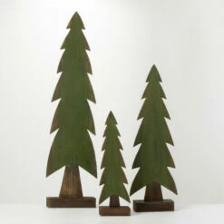 Budget ❤️ Sullivans Wooden Oversized Evergreen - Set Of 3 - 12"x5"x49"; 9.5"x5"x35.75"; 7.25"x5"x24.75" 👏