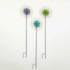 Cheapest 🔥 Sullivans 49.25" Blooming Color Flower Stakes - Set Of 3; Multicolor 🛒
