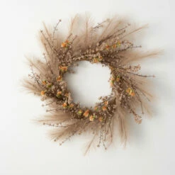 New ✨ Sullivans Artificial Pampas Grass Wreath; Brown ❤️
