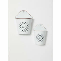 Outlet 🤩 Sullivans Joy Snowflake Metal Wall Pocket - Set Of 2 - 10"L X 5.5"W X 13.75"H; 7.5"L X 4"W X 11.75"H ✨