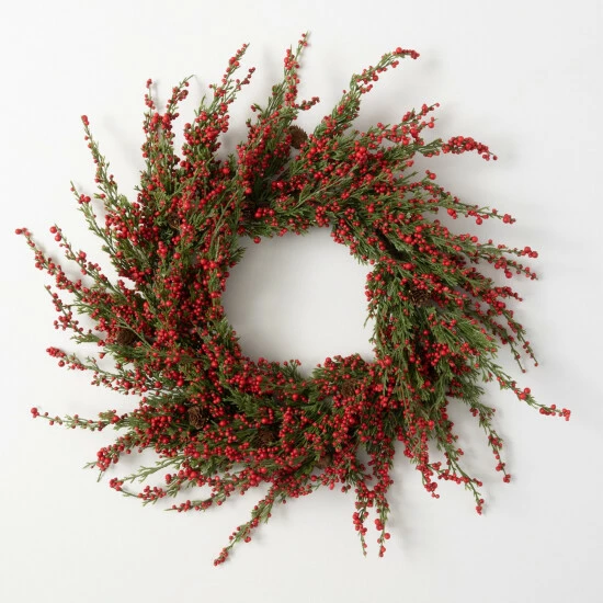 Promo 🔥 Sullivans 27" Artificial Cedar And Berry Wreath 🔔 3 Promo 🔥 Sullivans 27" Artificial Cedar And Berry Wreath 🔔