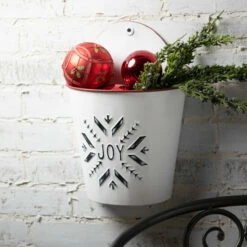 Outlet 🤩 Sullivans Joy Snowflake Metal Wall Pocket - Set Of 2 - 10"L X 5.5"W X 13.75"H; 7.5"L X 4"W X 11.75"H ✨ -Sullivans Sales unnamed file 5340