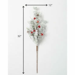 Deals 🔥 Sullivans Flocked Pine & Bell Artificial Spray - 12"L X 4"W X 32"H 🔥 -Sullivans Sales unnamed file 5389