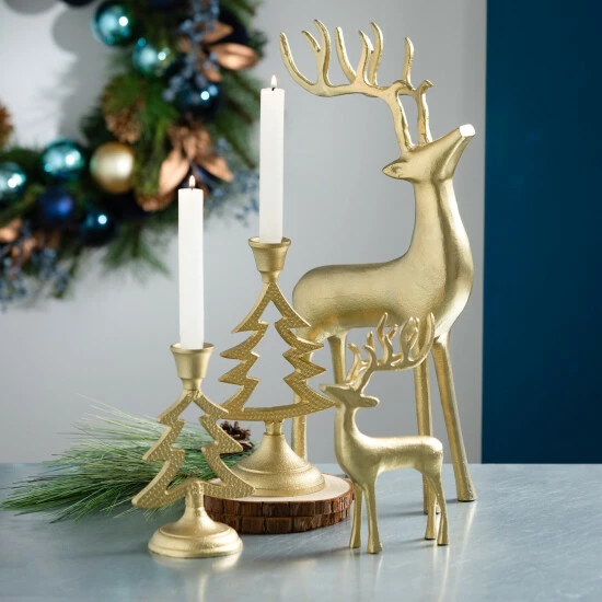 New 🤩 Sullivans Brass Tree Taper Candleholders - Set Of 2 ❤️ 5 New 🤩 Sullivans Brass Tree Taper Candleholders - Set Of 2 ❤️ - Image 3