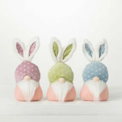 Promo 😉 Sullivans Mini Polka Dot Plush Decorative Bunny - Set Of 3 ✨