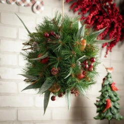 Best Sale 👏 Sullivans 12" Artificial Pine, Berry & Fruit Orb 😍 -Sullivans Sales unnamed file 5506
