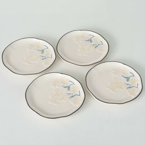 Budget ๐คฉ Sullivans ๐ Dogwood Textured Plate - Set Of 4 โ 3 Budget ๐คฉ Sullivans ๐ Dogwood Textured Plate - Set Of 4 โ