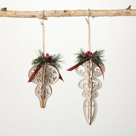 Top 10 ๐ Sullivans Wood Cut-Out Finial Ornaments - Set Of 2 ๐ 3 Top 10 ๐ Sullivans Wood Cut-Out Finial Ornaments - Set Of 2 ๐