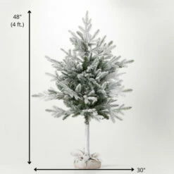 Cheapest 😀 Sullivans 4' Artificial Flocked Pine Tree In Bag - 30"L X 30"W X 4'H 🛒 -Sullivans Sales unnamed file 5581
