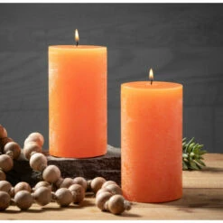 Cheap ❤️ Sullivans Tangerine Timber Pillar Candles - Set Of 2 🎉 -Sullivans Sales unnamed file 559
