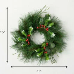 Coupon 😀 Sullivans 15" Artificial Holly, Berry & Pine Mini Wreath 🎁 -Sullivans Sales unnamed file 5598