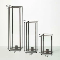 Brand new 🥰 Sullivans Rectangular Glass Taper Candle Holder - Set Of 3 😀 -Sullivans Sales unnamed file 5620