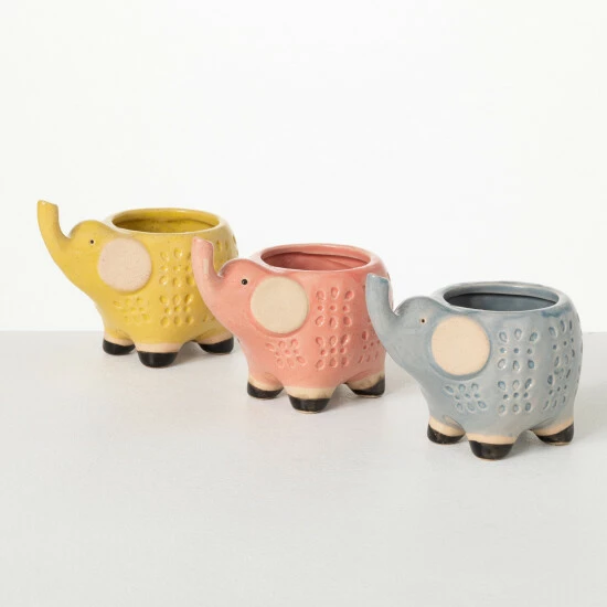 Brand new ๐งจ Sullivans Glazed Pastel Elephant Ceramic Planter - Set Of 3 ๐คฉ 3 Brand new ๐งจ Sullivans Glazed Pastel Elephant Ceramic Planter - Set Of 3 ๐คฉ