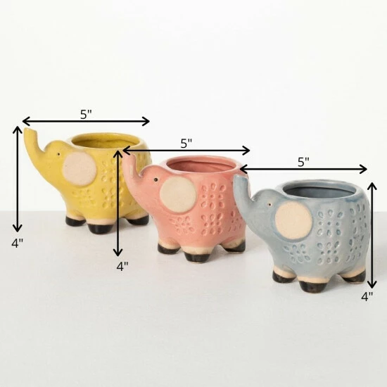 Brand new ๐งจ Sullivans Glazed Pastel Elephant Ceramic Planter - Set Of 3 ๐คฉ 6 Brand new ๐งจ Sullivans Glazed Pastel Elephant Ceramic Planter - Set Of 3 ๐คฉ - Image 4
