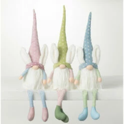Brand new 🎉 Sullivans Polka Dot Decorative Bunny Plush Decorative Gnomes - Set Of 3 ⌛