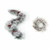 Discount 🔥 Sullivans 24" Artificial Flocked Pine & Bell Wreath And 5' Flocked Pine And Berry Garland Set 🥰 -Sullivans Sales unnamed file 5697