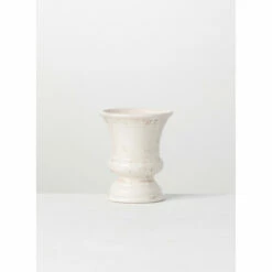 Cheapest ⌛ Sullivans Mini Ceramic Distressed White Rustic Vase, 5 X 6 Inches 👏