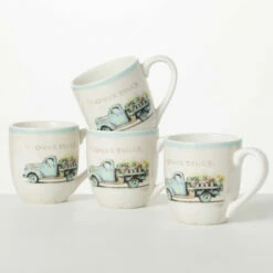 Best Sale ⌛ Sullivans Gygi Flower Truck Mug - Set Of 4 🤩