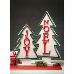 Cheapest 🎉 Sullivans Joy & Noel Wood Tree - Set Of 2 - 11.5"L X 3.5"W X 18.5"H; 9"L X 3.5"W X 14.5"H ⭐ -Sullivans Sales unnamed file 5759