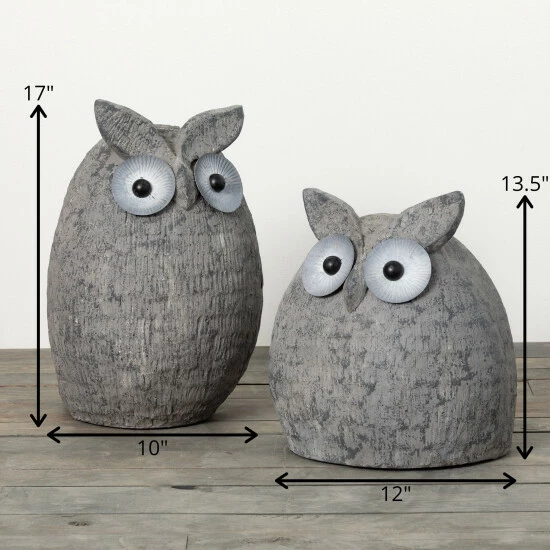 Discount โ Sullivans 13.5" & 17" Sculptural Gray Textured Owls - Set Of 2; Gray ๐ 6 Discount โ Sullivans 13.5" & 17" Sculptural Gray Textured Owls - Set Of 2; Gray ๐ - Image 4